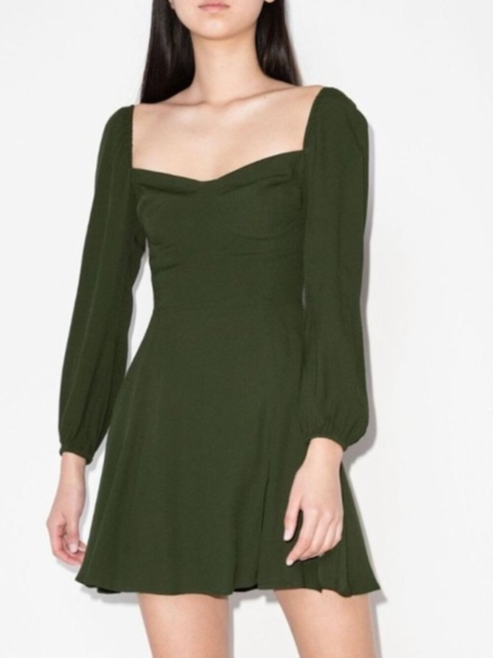 Reformation Mochi Mini Dress in Olive Green Size 2